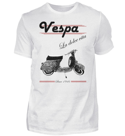 Vespa T-Shirt Herren | "La dolce vita" | weiß