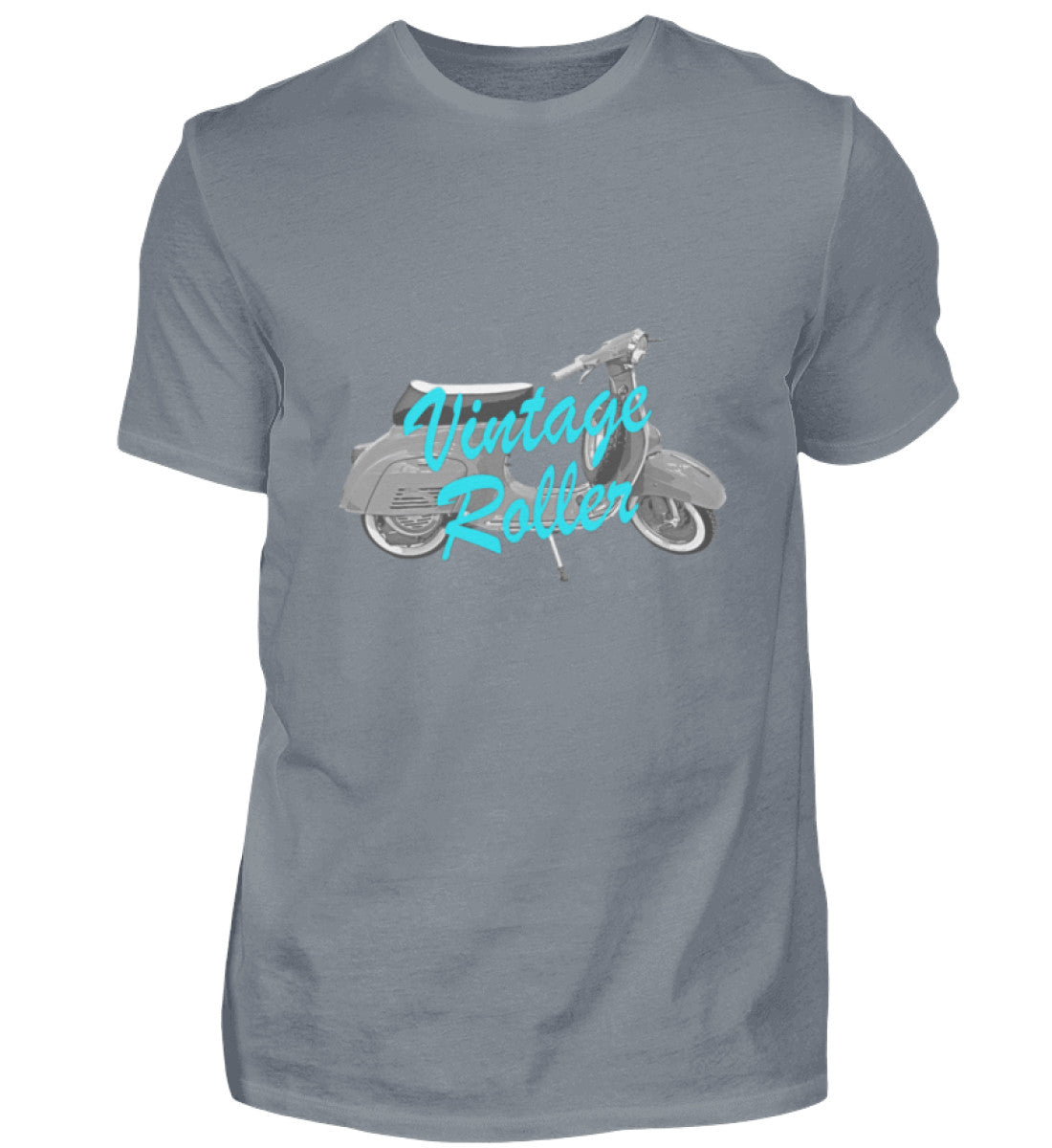 Vespa T-Shirt Herren | "Vintage Roller" | pazifikgrau