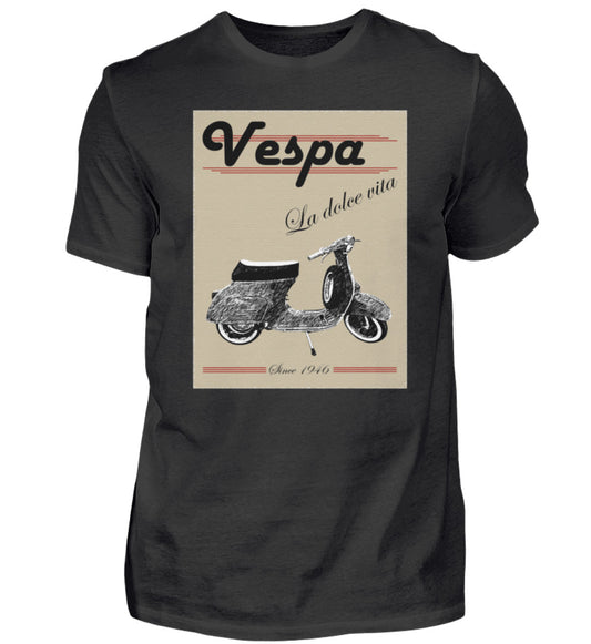 Vespa T-Shirt Herren | "La dolce vita" | schwarz