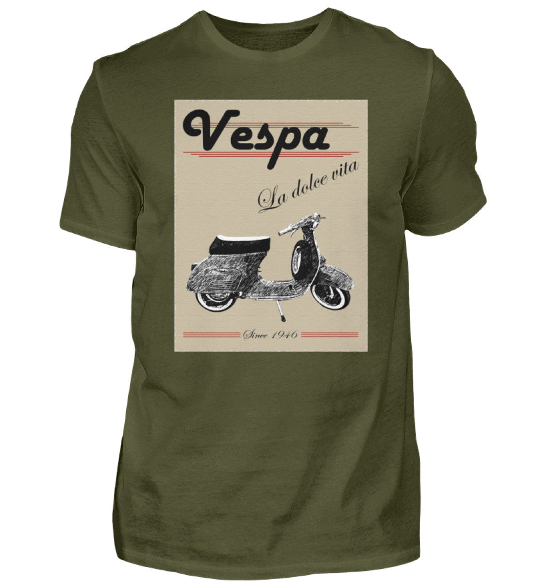 Vespa T-Shirt Herren | "La dolce vita" | khaki