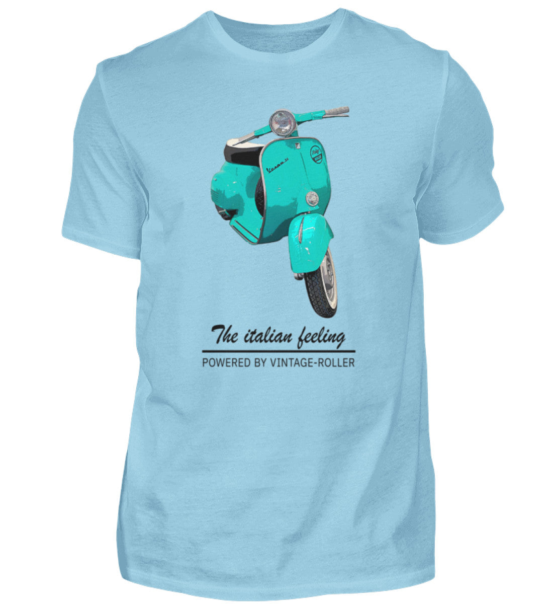 Vespa T-Shirt Herren | "The italian feeling" | himmelblau